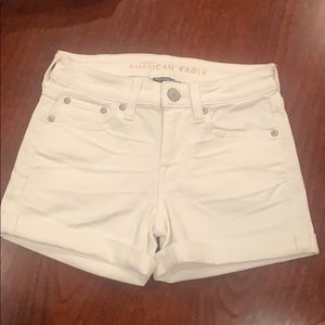 white American eagle jean shorts